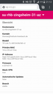 Muster der Statusseite für einen Router in Rheinbach